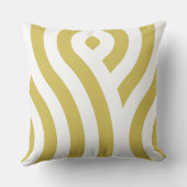 黄金モダン茶色と白の波のパターン クッション (裏面)