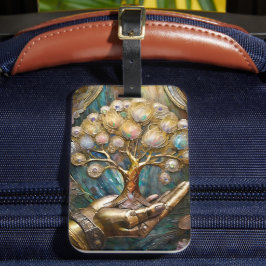 黄金ロボットハンド保持金ゴールドツリー ラゲッジタグ