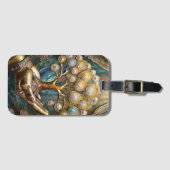 黄金ロボットハンド保持金ゴールドツリー ラゲッジタグ (正面横)