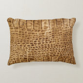 黄金ワニ訛りの枕 アクセントクッション (正面)