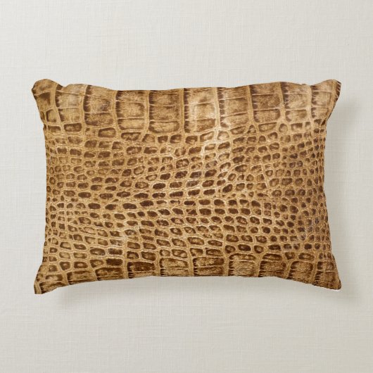 黄金ワニ訛りの枕 アクセントクッション (正面)