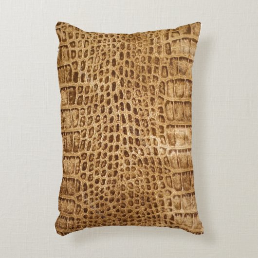 黄金ワニ訛りの枕 アクセントクッション (正面(垂直))