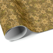 黄金ヴィンテージ花柄 ラッピングペーパー (ロールコーナー)