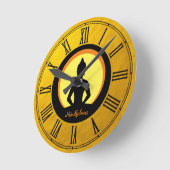 黄金仏と心遣い、瞑想/仏教 ラウンド壁時計 (傾斜)