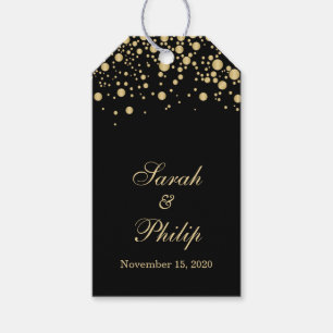 黄金効果紙吹雪結婚ズサンキューギフトラベル ギフトタグ