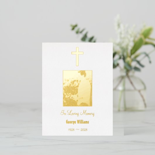 黄金十字死の記念日を愛する記憶の中で 箔シーズンポストカード (立ち正面)