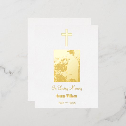 黄金十字死の記念日を愛する記憶の中で 箔シーズンポストカード (正面/裏面)