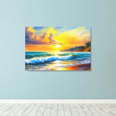 黄金地平原：サンセットセレニティ キャンバスプリント (インサイチュ (ウッドフロア))