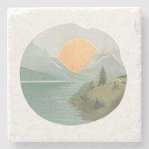 黄金地平原：湖のそばの夕日