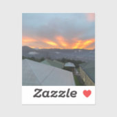 黄金地平線 – 霧の多い山々の上のレイ シール (シート)