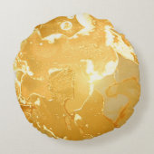 黄金大理石インクパターン ラウンドクッション (裏面)