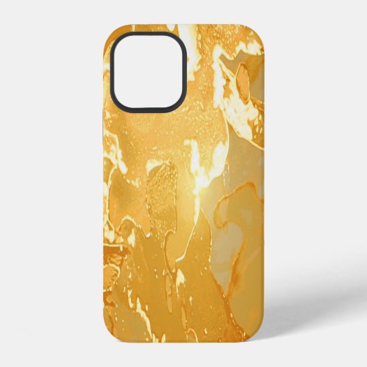 黄金大理石インクパターン iPhoneケース (裏面)