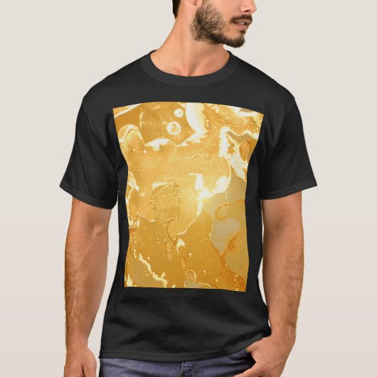 黄金大理石インクパターン Tシャツ (正面)
