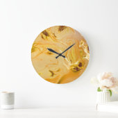 黄金大理石テクスチャ ラージ壁時計 (ホーム)