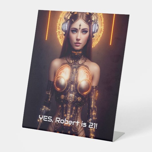 黄金女神サイボーグ 台座サイン (正面)