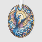 黄金威厳のあるの太陽の下のブルーバード オーナメント (正面)