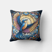 黄金威厳のあるの太陽の下のブルーバード クッション (裏面)