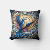 黄金威厳のあるの太陽の下のブルーバード クッション (正面)