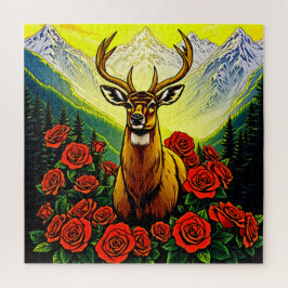 黄金威厳のあるの鹿 ジグソーパズル