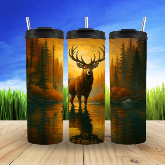 黄金威厳のある時間ウォーター鹿 タンブラー