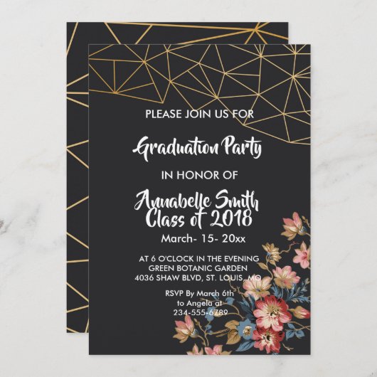 黄金幾何学卒業 招待状 (正面/裏面)