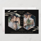 黄金幾何学 |ボタニカル2枚フォトブラック セーブザデート (正面/裏面)