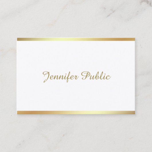 黄金文字の書道が美モダンユニークしい 名刺 (正面)