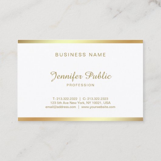 黄金文字の書道が美モダンユニークしい 名刺 (裏面)