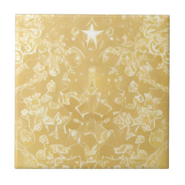 黄金星モザイク装飾 タイル
