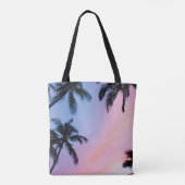 黄金時の低角度写真ココナツの木  トートバッグ (裏面)