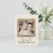 黄金時代のエレガンス、ブライダルシャワー招待 インビテーションポストカード (スタンド正面)