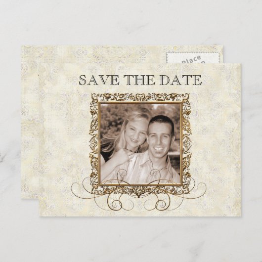 黄金時代のエレガンス、日付はがきを保存 案内ポストカード (正面/裏面)