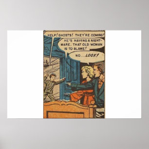 黄金時代の恐怖漫画  ヴィンテージ漫画1970s ポスター