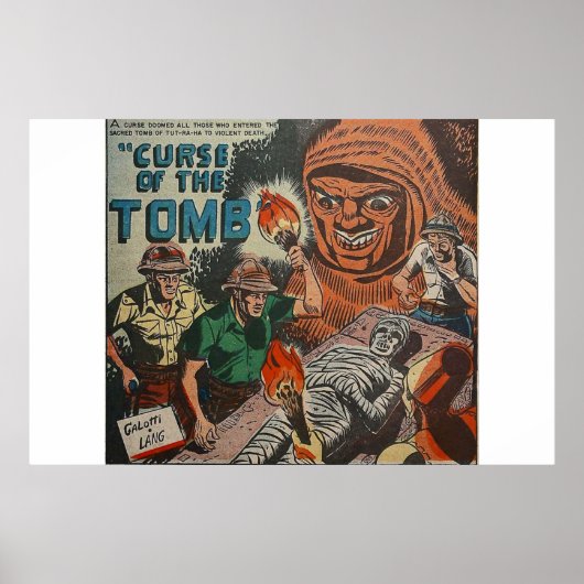 黄金時代の恐怖漫画 |怖いレトロ漫画1980s ポスター (正面)