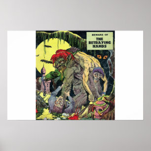 黄金時代の恐怖漫画  40s怖い漫画 ポスター