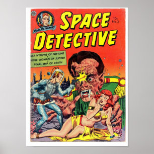 黄金時代の漫画の芸術からの宇宙の探偵 ポスター