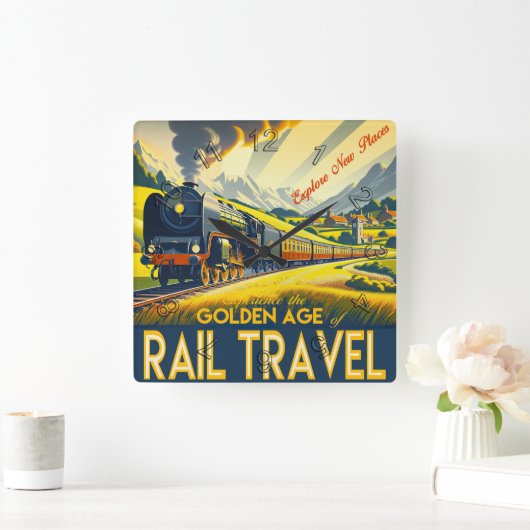 黄金時代 スクエア壁時計 (ホーム)