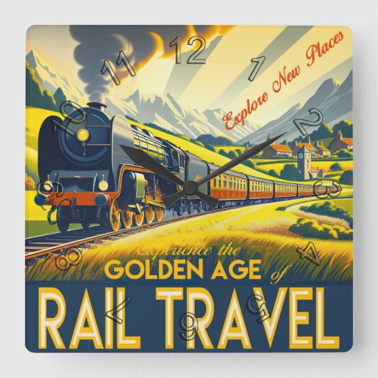 黄金時代 スクエア壁時計 (正面)