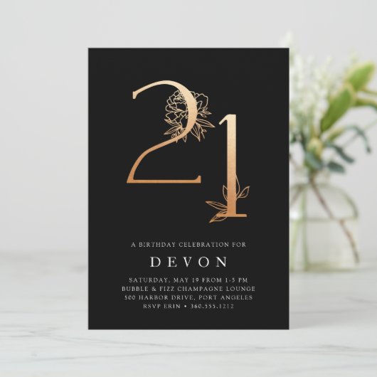 黄金時代 |バラ金ゴールド21st誕生日パーティー招待状 招待状 (スタンド正面)