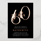 黄金時代 |第60回バースデーパーティーバラ金ゴールド 箔招待状 (正面)