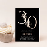 黄金時代 | 30th誕生日パーティーバラ金ゴールド 箔招待状<br><div class="desc">彼女の祝人生の節目の誕生日は、花で飾られたバラ金ゴールドフォイルで30歳のシックなバースデーパーティの招待状実在で30歳の誕生日を飾る。白いレタリングで下のパーティー詳細でパーソナライズエレガント。シックで高級な30歳の誕生日お祝い!</div>