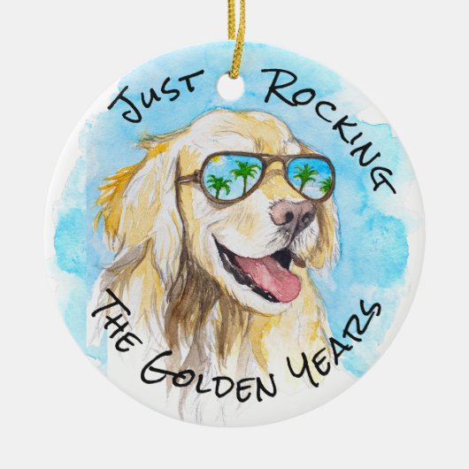 黄金期のプンおもしろい退職 セラミックオーナメント (正面)