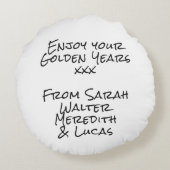 黄金期のプンおもしろい退職 ラウンドクッション (裏面)