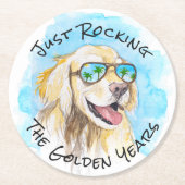 黄金期のプンおもしろい退職 ラウンドペーパーコースター (正面)