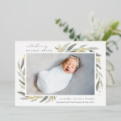 黄金植物学 |ホイル誕生のお知らせ 箔招待状 (立ち正面)