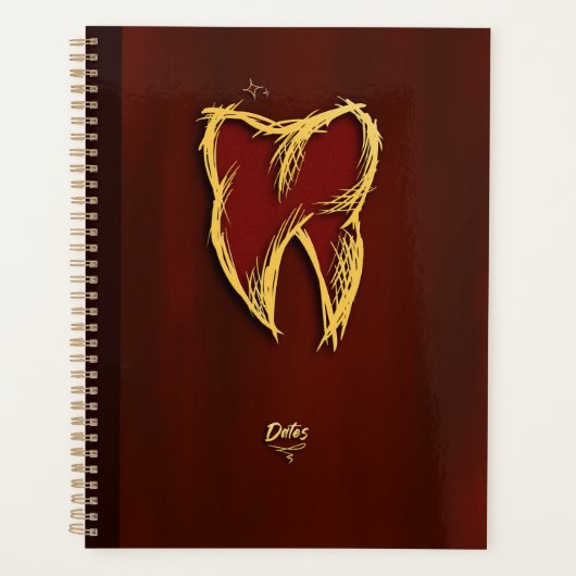 黄金歯の歯医者の歯科アシスタントエレガントギフト プランナー手帳 (正面)