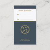 黄金歯医者 |歯科アポイントメントカード 名刺 (裏面)