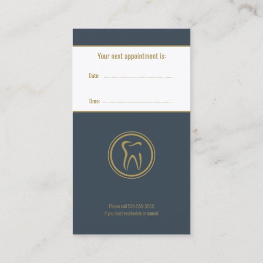 黄金歯医者 |歯科アポイントメントカード 名刺 (裏面)