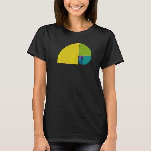 黄金比の象 フィボナッチ螺旋 1 ファンの楽しみ Tシャツ (正面)