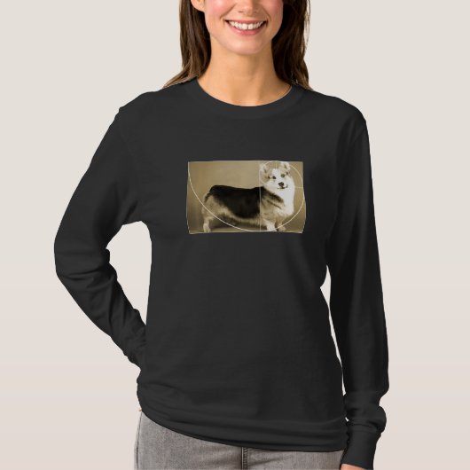 黄金比コルギフィボナッチスパイラル数学 Tシャツ (正面)